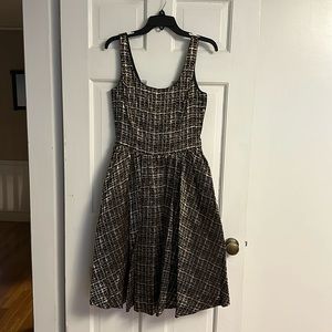 Donna Morgan Metallica Jacquard Midi Fit and Flare Dress